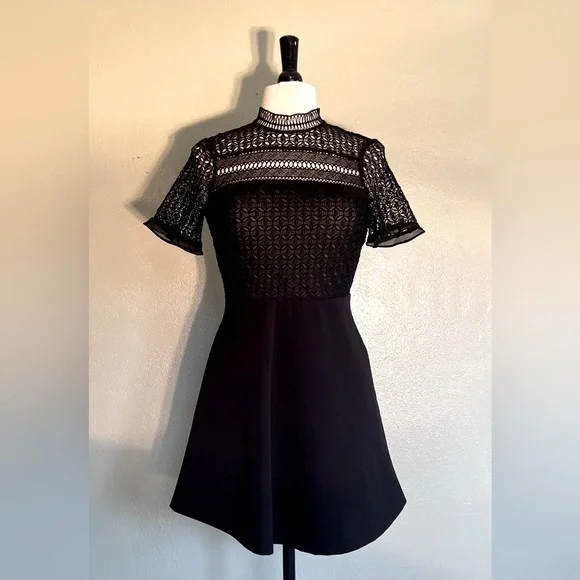 Zara | Dresses | Womens Zara Black Lace Fit And Flare Dress With Short Frilled Sleeves Medium | Poshmark Zara | Dresses | Womens Zara Black Lace Fit And Flare Dress With Short Frilled Sleeves Medium | Poshmark